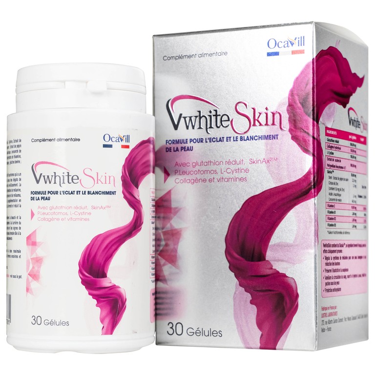 Thực phẩm bảo vệ sức khỏe VwhiteSkin hỗ trợ duy trì độ ẩm cho da, tăng độ đàn hồi cho da (30 viên)