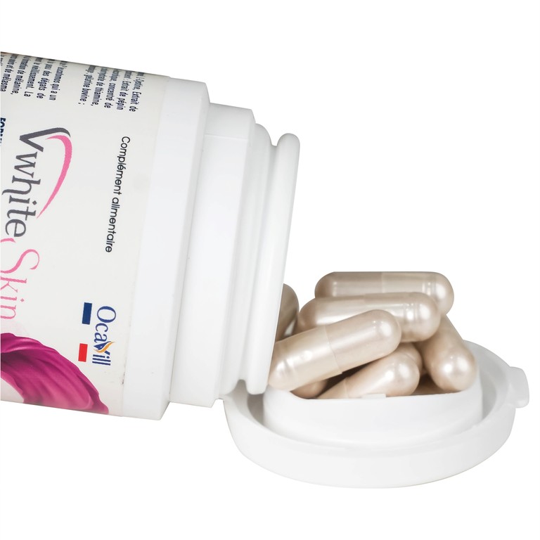 Thực phẩm bảo vệ sức khỏe VwhiteSkin hỗ trợ duy trì độ ẩm cho da, tăng độ đàn hồi cho da (30 viên)
