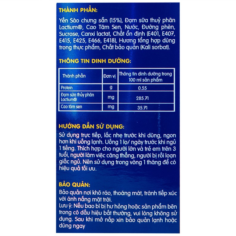 Nước Yến Sào Cao Cấp Nunest Relax - Ngủ Ngon, Giảm Căng Thẳng Mệt Mỏi (6 hũ x 70ml)