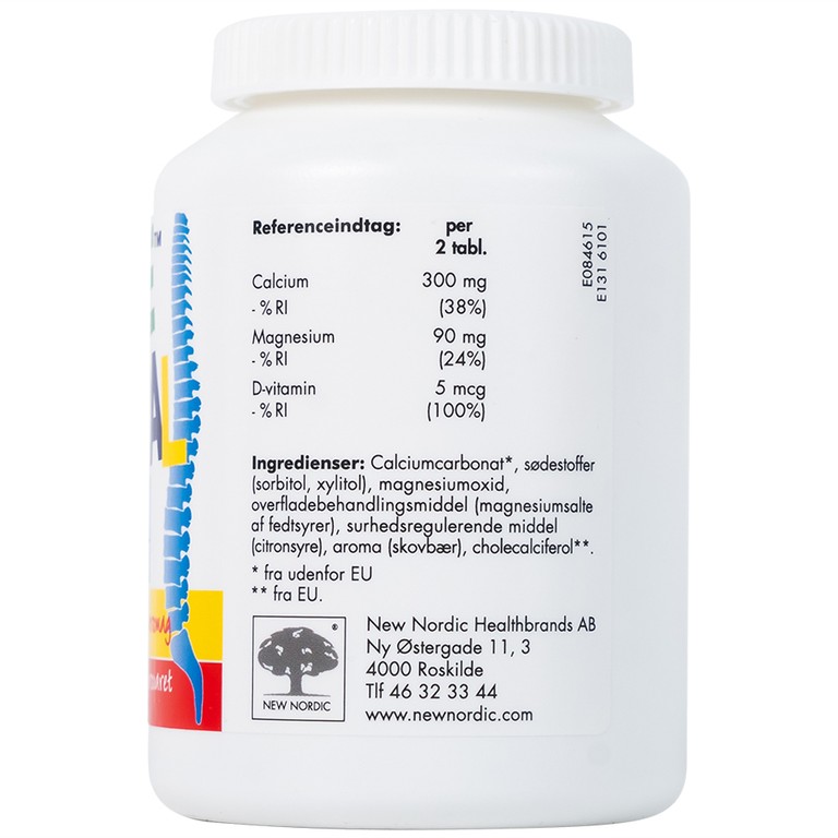 Viên nhai Borne Mineral New Nordic hỗ trợ phát triển xương, giúp tăng chiều cao, tăng đề kháng (120 viên)