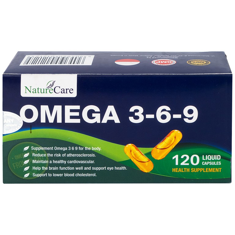Viên nang mềm NatureCare Omega 369 bổ sung Omega, giảm nguy cơ xơ vữa động mạch (6 vỉ x 20 viên)