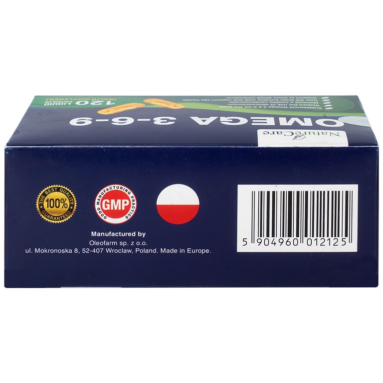 Viên nang mềm NatureCare Omega 369 bổ sung Omega, giảm nguy cơ xơ vữa động mạch (6 vỉ x 20 viên)