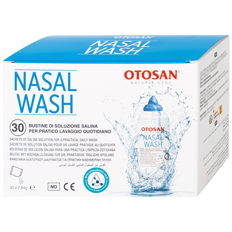 Bộ rửa xoang mũi Otosan Nasal Wash làm sạch sâu, hồi phục chứng viêm mũi dị ứng (1 kít + 30 gói)