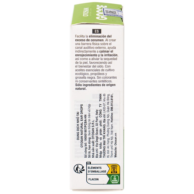 Dung dịch nhỏ tai Otosan Natural Ear Drops loại bỏ và ngăn ngừa sự hình thành của ráy tai (10ml)