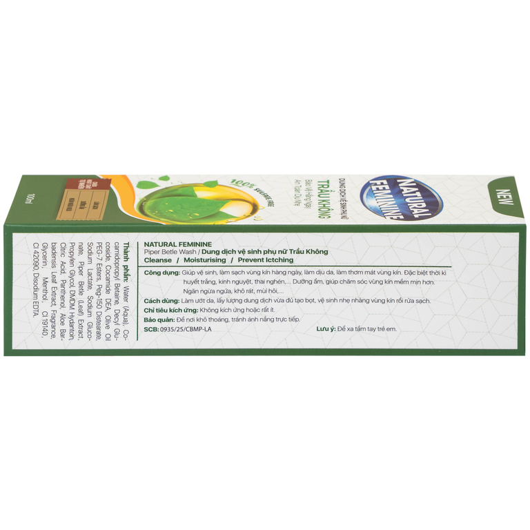 Dung dịch vệ sinh phụ nữ Natural Feminine Lá Trầu Không vệ sinh nhẹ nhàng, kháng khuẩn (100ml)