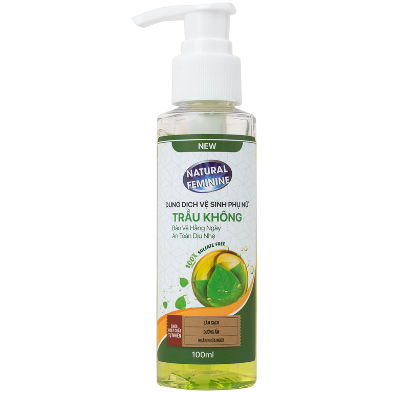 Dung dịch vệ sinh phụ nữ Natural Feminine Lá Trầu Không vệ sinh nhẹ nhàng, kháng khuẩn (100ml)