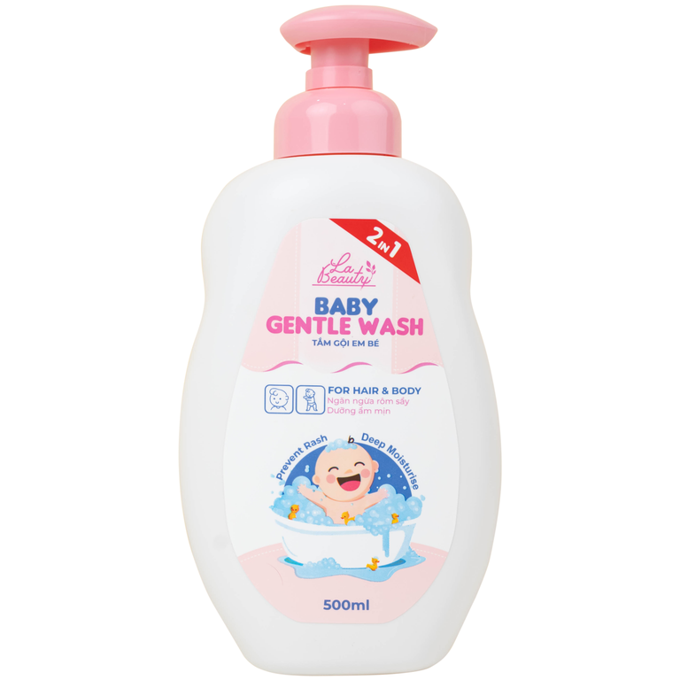 Sữa tắm gội em bé Gentle Wash 500ml La Beauty giảm và ngăn ngừa rôm sảy, hăm da 