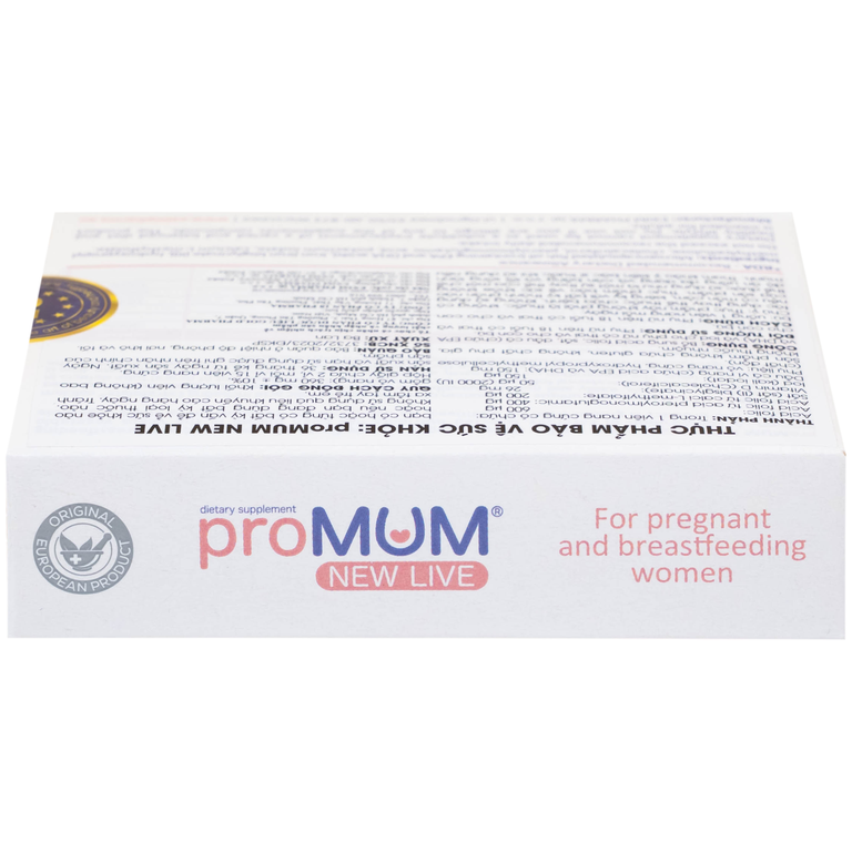 Viên uống proMUM New Live bổ sung các chất dinh dưỡng cho phụ nữ mang thai và cho con bú (2 vỉ x 15 viên)