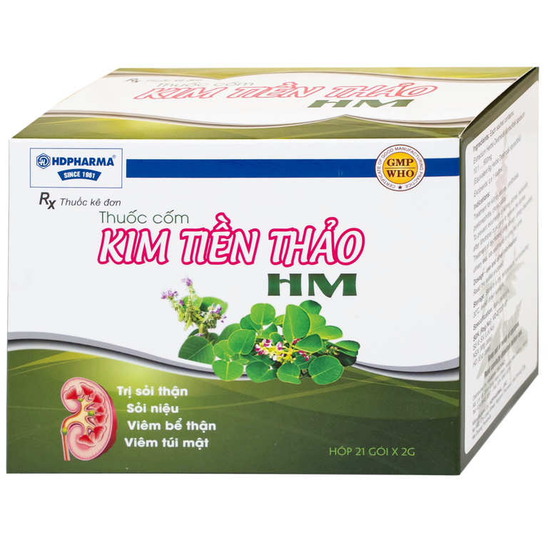 Thuốc cốm Kim Tiền Thảo HM trị sỏi thận, sỏi niệu, viêm bể thận, viêm túi mật (21 gói x 2g)