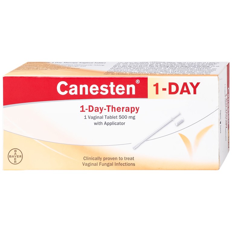 Viên đặt âm đạo Canesten 500mg Bayer hỗ trợ điều trị viêm âm đạo (1 viên)