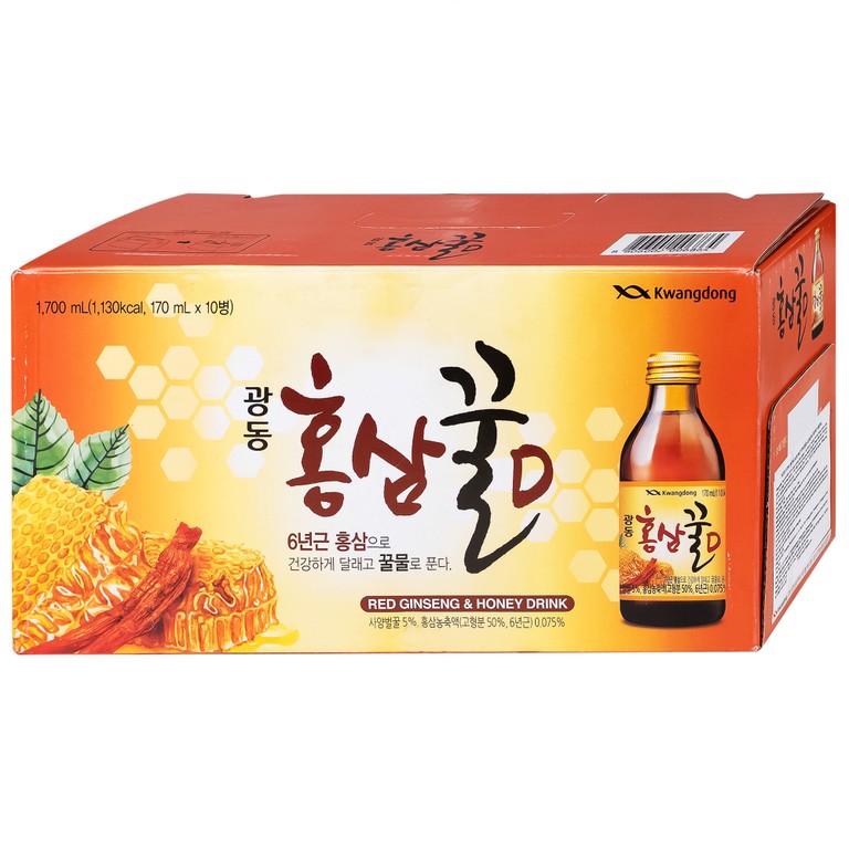 Nước Hồng Sâm Mật Ong Kwangdong (10 chai x 170ml)