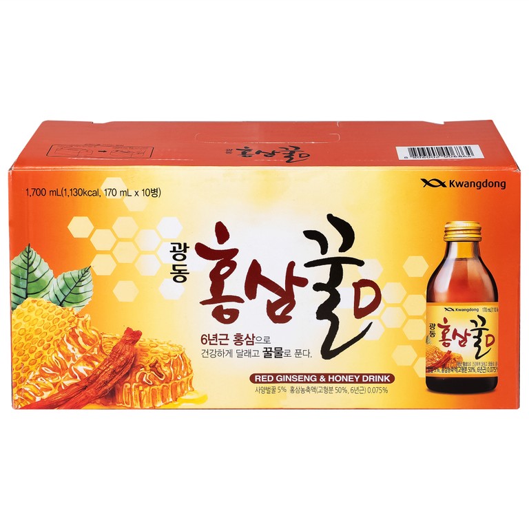 Nước Hồng Sâm Mật Ong Kwangdong (10 chai x 170ml)