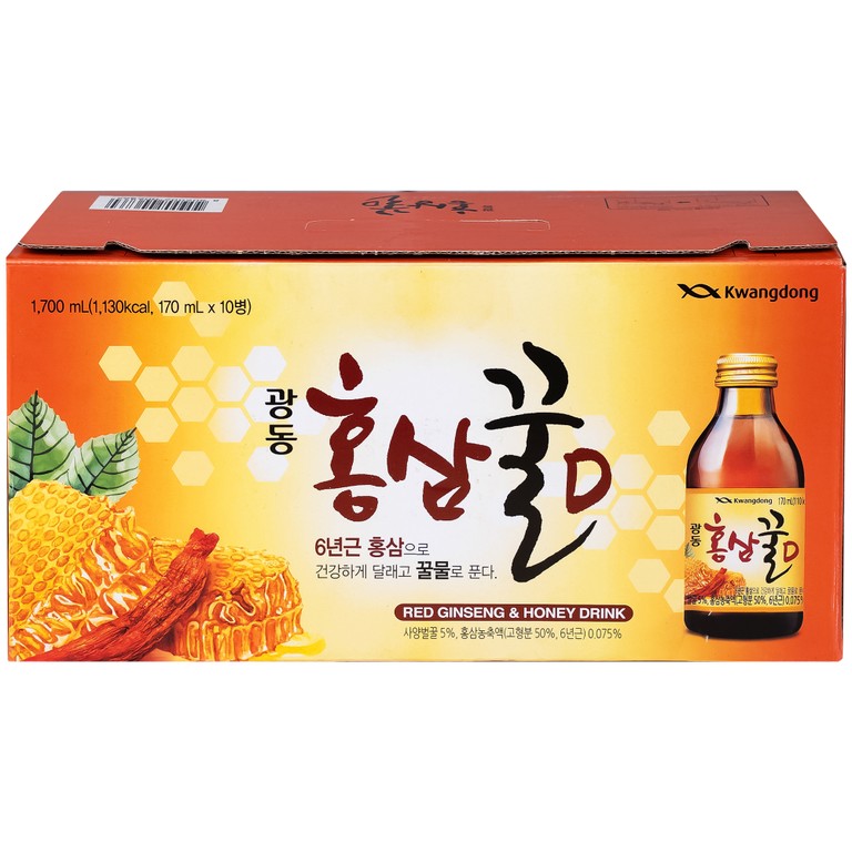 Nước Hồng Sâm Mật Ong Kwangdong (10 chai x 170ml)
