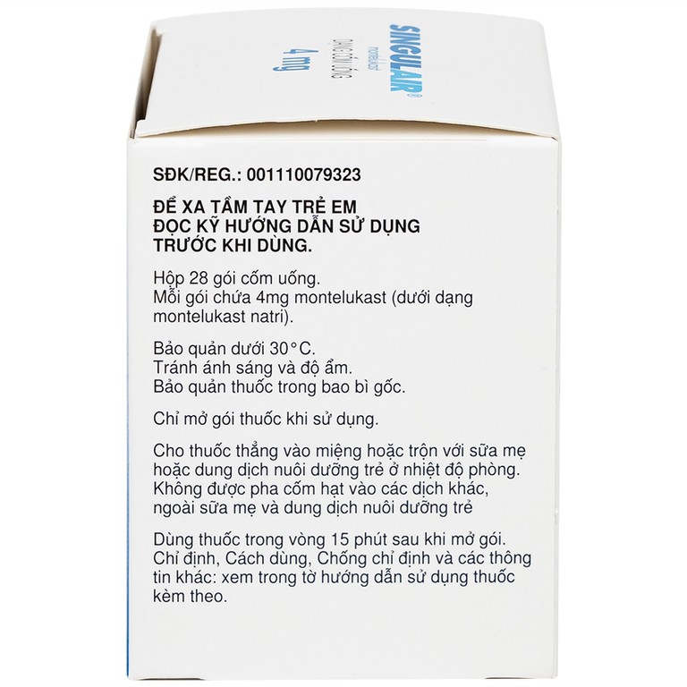 Thuốc Singulair 4mg Organon phòng và điều trị hen phế quản mạn tính (28 gói)