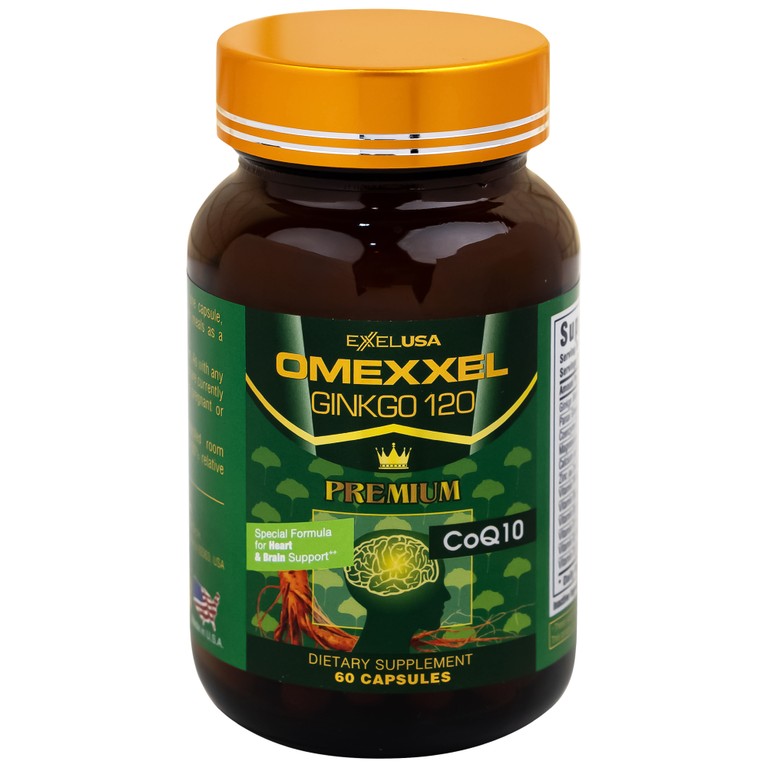 Viên uống Omexxel Ginkgo 120 Premium hỗ trợ tốt cho não và tim mạch (60 viên)