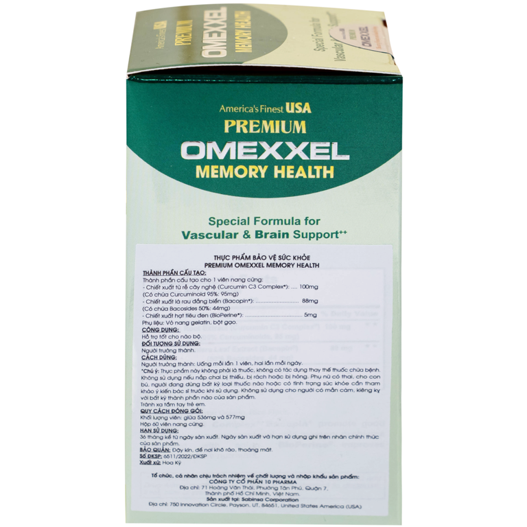 Viên uống Premium Omexxel Memory Health hỗ trợ tốt cho não bộ (60 viên)