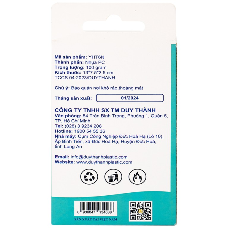 Hộp phân liều thuốc 6 ngăn A31 Duy Thành màu xanh