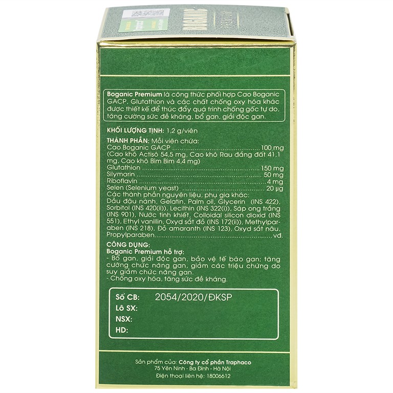 Viên uống Boganic Premium Traphaco hỗ trợ bảo vệ và tăng cường chức năng gan (30 viên)