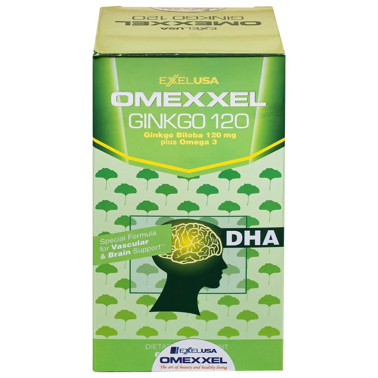 Viên uống Omexxel Ginkgo 120 hỗ trợ tăng cường tuần hoàn máu não, tốt cho tim mạch (60 viên)