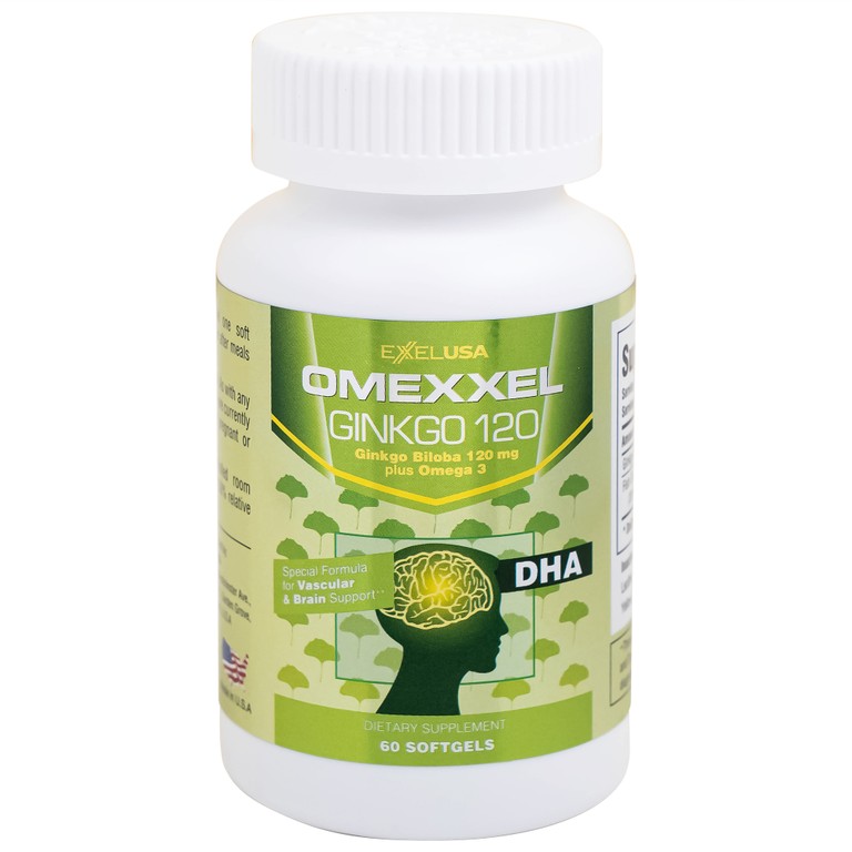 Viên uống Omexxel Ginkgo 120 hỗ trợ tăng cường tuần hoàn máu não, tốt cho tim mạch (60 viên)