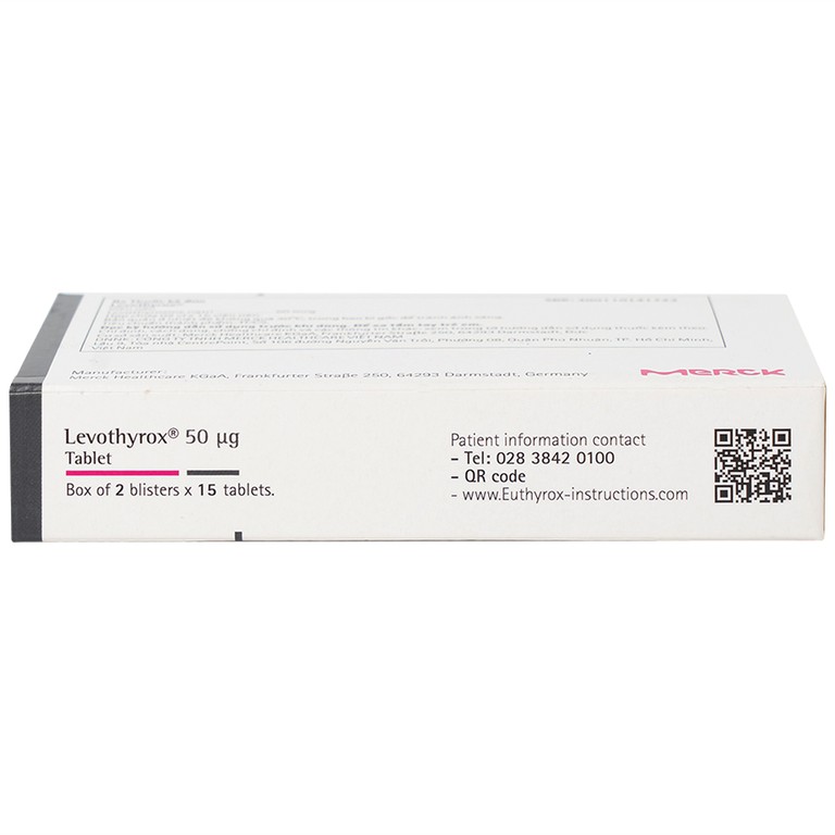 Thuốc Levothyrox 50µg Merck điều trị bướu giáp, suy giáp, ung thư giáp (2 vỉ x 15 viên)