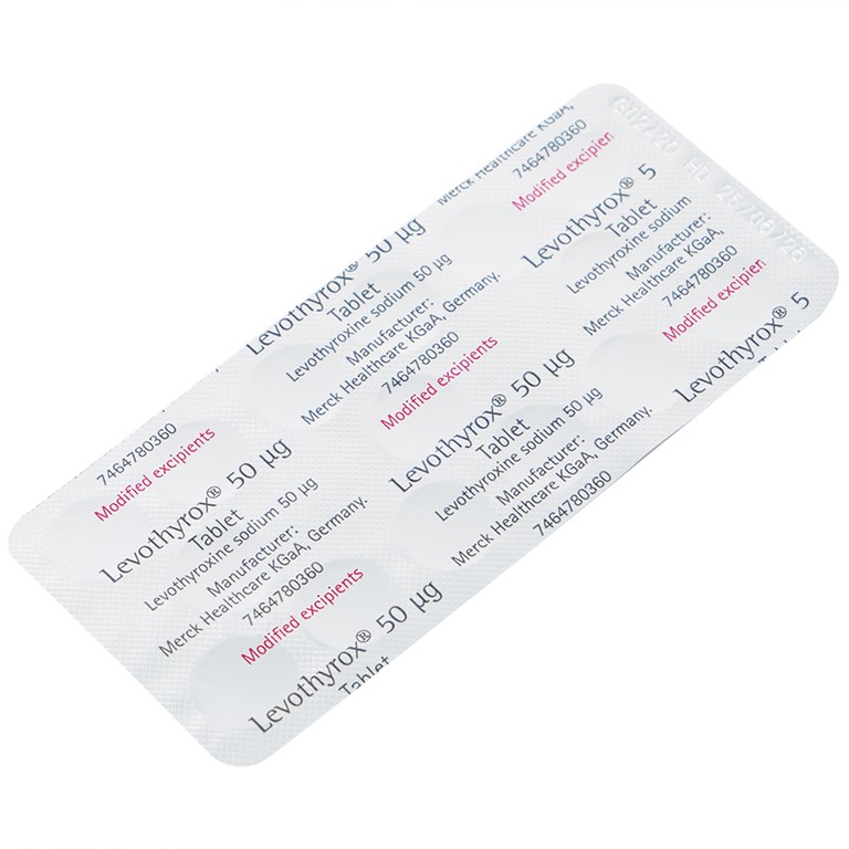 Thuốc Levothyrox 50µg Merck điều trị bướu giáp, suy giáp, ung thư giáp (2 vỉ x 15 viên)