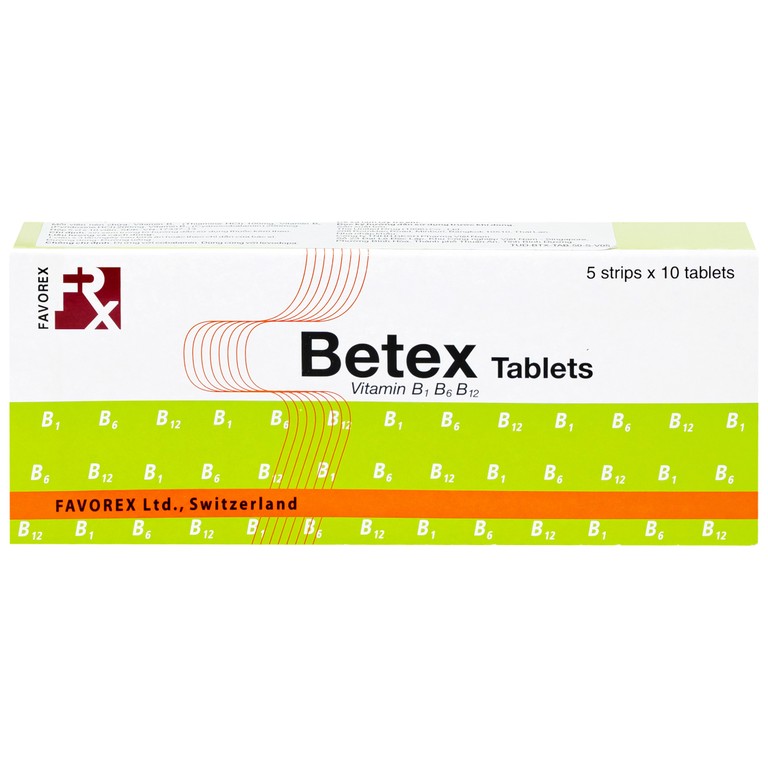 Thuốc Betex Favorex bổ sung vitamin B1, B6, B12 (5 vỉ x 10 viên)