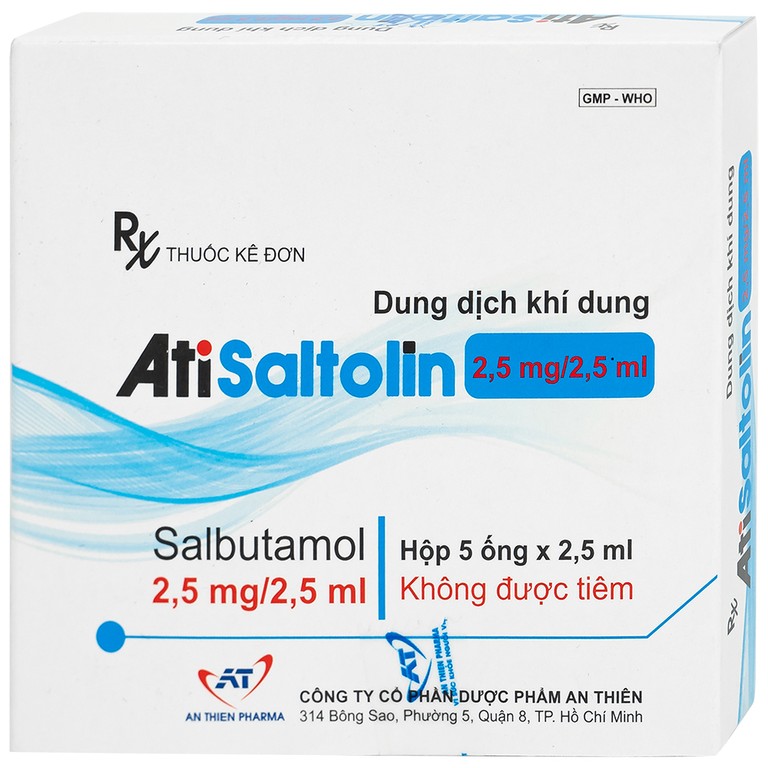 Dung dịch khí dung AtiSaltolin 2,5mg/2,5ml An Thiên điều trị chứng co thắt phế quản (5 ống)