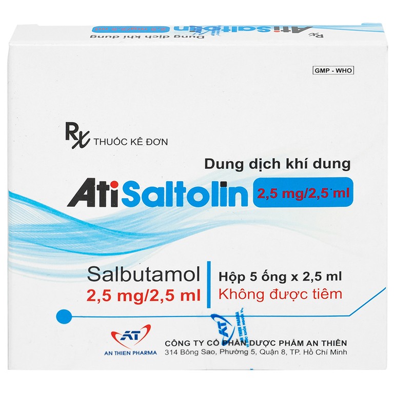Dung dịch khí dung AtiSaltolin 2,5mg/2,5ml An Thiên điều trị chứng co thắt phế quản (5 ống)