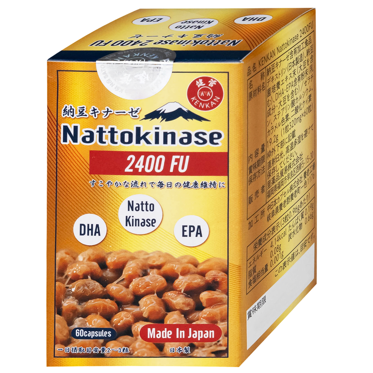 Viên uống KenKan Nattokinase 2400FU giảm nguy cơ hình thành huyết khối, tăng cường lưu thông máu (60 viên)