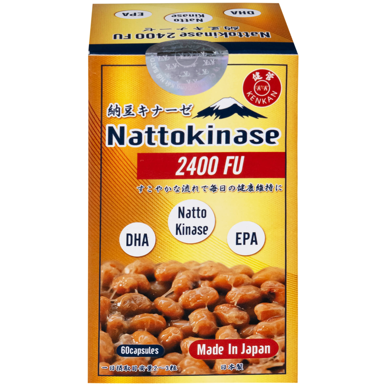 Viên uống KenKan Nattokinase 2400FU giảm nguy cơ hình thành huyết khối, tăng cường lưu thông máu (60 viên)