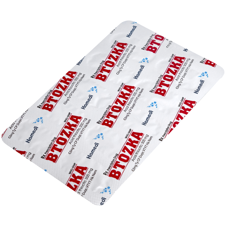 Thuốc Btozka 300mg Hamedi điều trị rối loạn cảm giác trong bệnh viêm đa dây thần kinh đái tháo đường (3 vỉ x 10 viên)