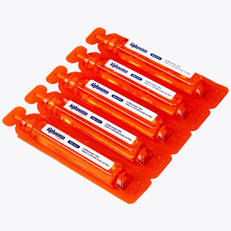 Thuốc Alphavimin 10ml Hadiphar bổ sung vitamin trong thời kỳ dưỡng bệnh, chế độ ăn đặc biệt (20 ống)