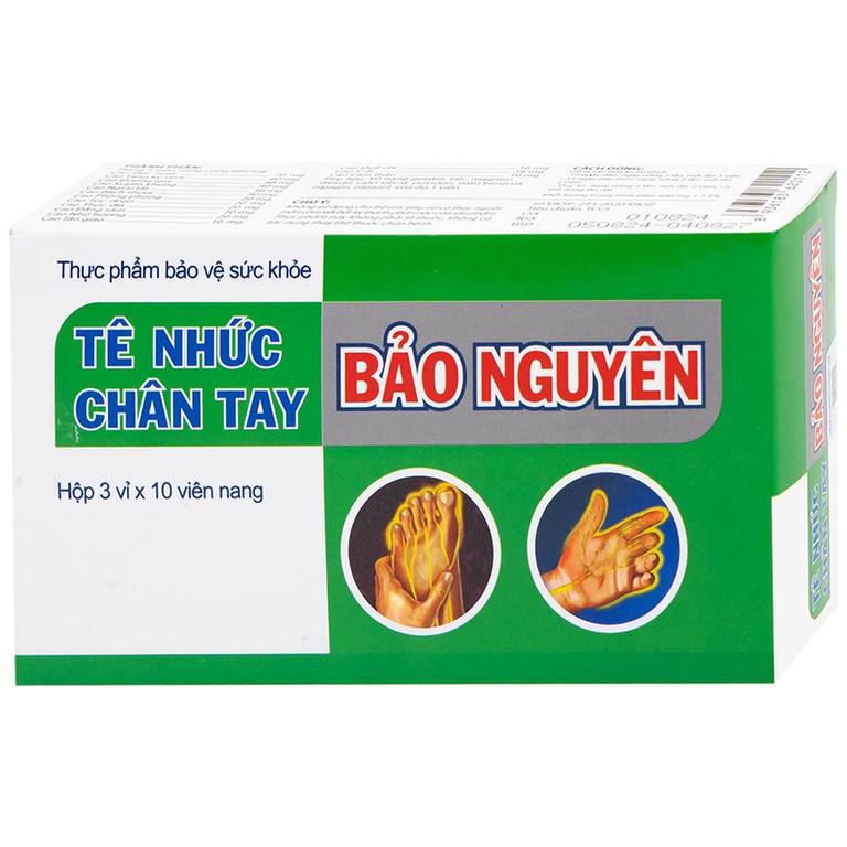 Viên uống Tê Nhức Chân Tay Bảo Nguyên tăng cường lưu thông khí huyết (3 vỉ x 10 viên)