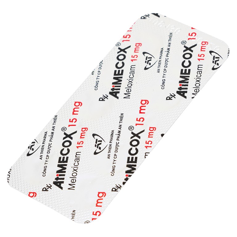 Thuốc Atimecox 15mg An Thiên giảm các dấu hiệu và triệu chứng của viêm xương khớp (3 vỉ x 10 viên)