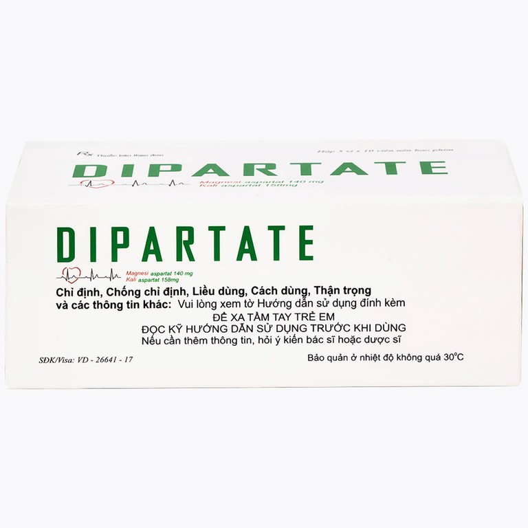 Thuốc Dipartate Cophavina bổ sung magnesi và kali, hỗ trợ điều trị suy tim, sau nhồi máu cơ tim (5 vỉ x 10 viên)