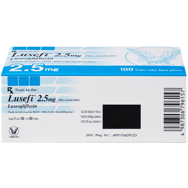 Thuốc Lusefi 2.5mg Taisho điều trị bệnh đái tháo đường tuýp 2 (10 vỉ x 10 viên)