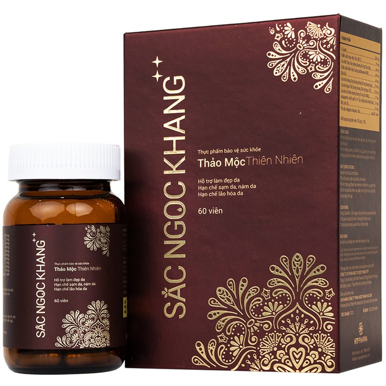Thực phẩm bảo vệ sức khỏe Sắc Ngọc Khang++ hỗ trợ làm đẹp da, hạn chế sạm da, nám da (60 viên)