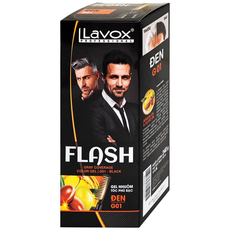 Dầu gội phủ bạc Lavox Flash màu đen G01 (150ml)