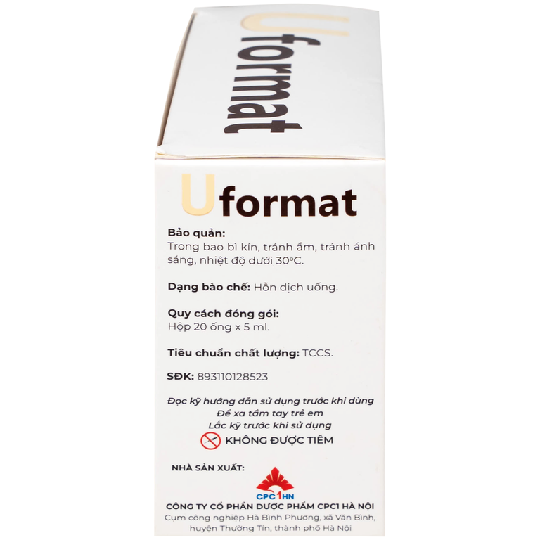 Thuốc Uformat 50mg CPC1HN điều trị xơ gan mật nguyên phát và giúp hoà tan sỏi mật (20 ống x 5ml)