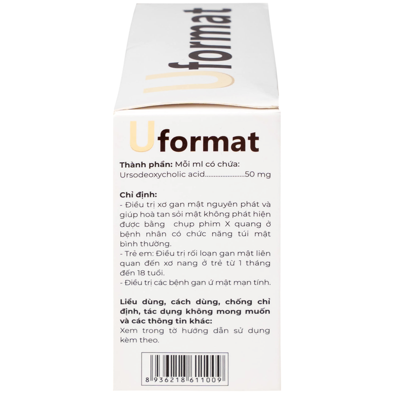Thuốc Uformat 50mg CPC1HN điều trị xơ gan mật nguyên phát và giúp hoà tan sỏi mật (20 ống x 5ml)