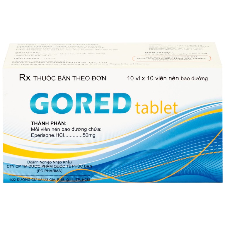Thuốc Gored 50mg Young Poong điều trị hội chứng đốt sống cổ, viêm quanh khớp vai (10 vỉ x 10 viên)