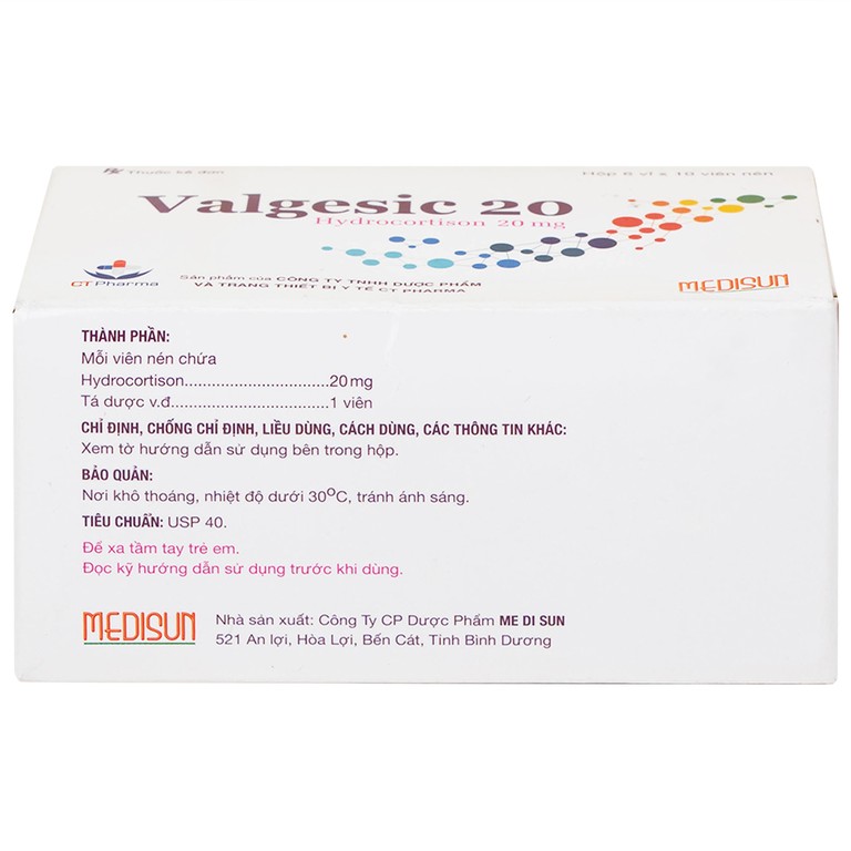 Valgesic 20mg Medisun liệu pháp thay thế tăng sản lượng thận ở trẻ (6 vỉ x 10 viên)