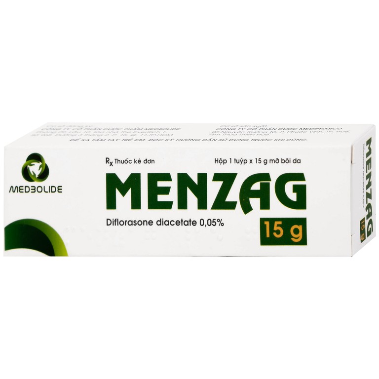 Thuốc mỡ bôi da Menzag 0.05% Medbolide giảm tình trạng viêm và ngứa của bệnh da liễu
