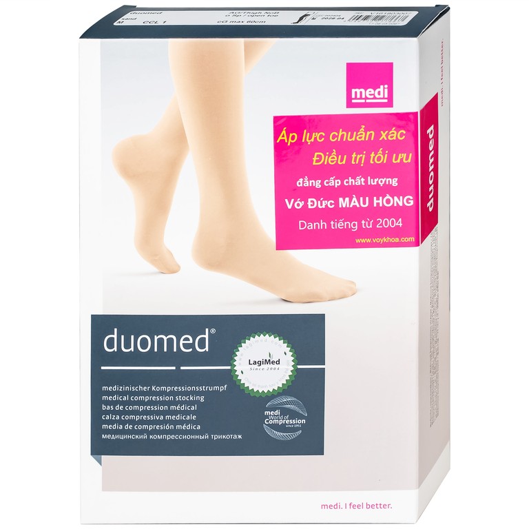 Vớ đùi y khoa Medi Duomed size M hỗ trợ điều trị giãn tĩnh mạch, phù chân, đau nhức chân (1 đôi)