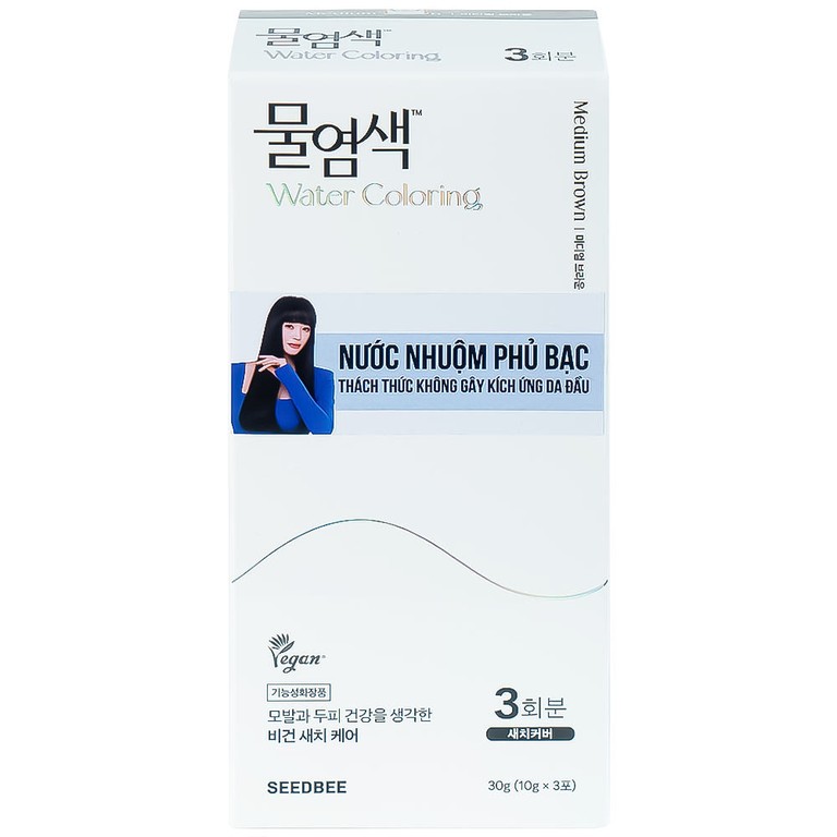 Nước nhuộm phủ bạc nâu hạt dẻ Seedbee Water Coloring Medium Brown NBIYAN (30g)