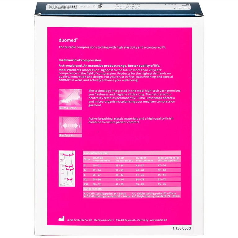 Vớ đùi y khoa Medi Duomed size M hỗ trợ điều trị giãn tĩnh mạch, phù chân, đau nhức chân (1 đôi)
