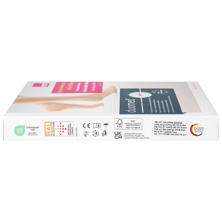 Vớ gối y khoa Duomed size M hỗ trợ điều trị suy tĩnh mạch, phù chân, đau nhức chân