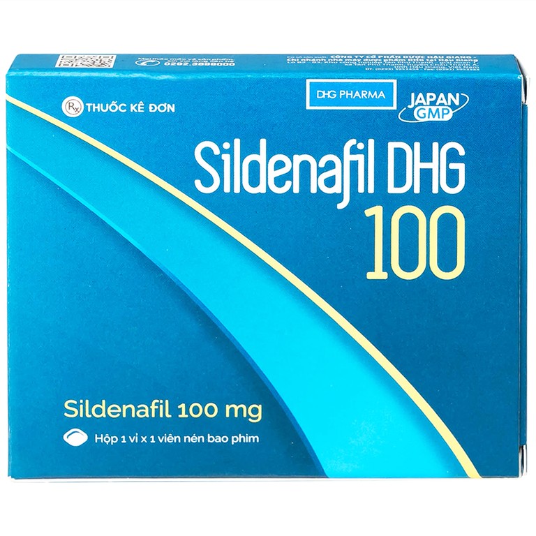 Thuốc Sildenafil DHG 100 điều trị các rối loạn cương dương (1 vỉ x 1 viên)