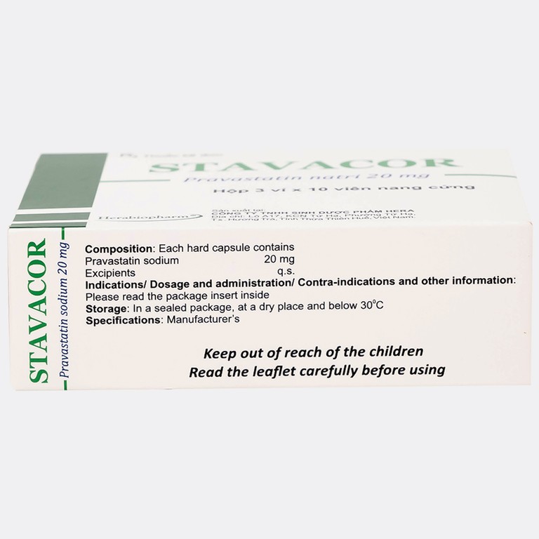 Thuốc Stavacor 20mg Herabiopharm điều trị tăng cholesterol máu (3 vỉ x 10 viên)